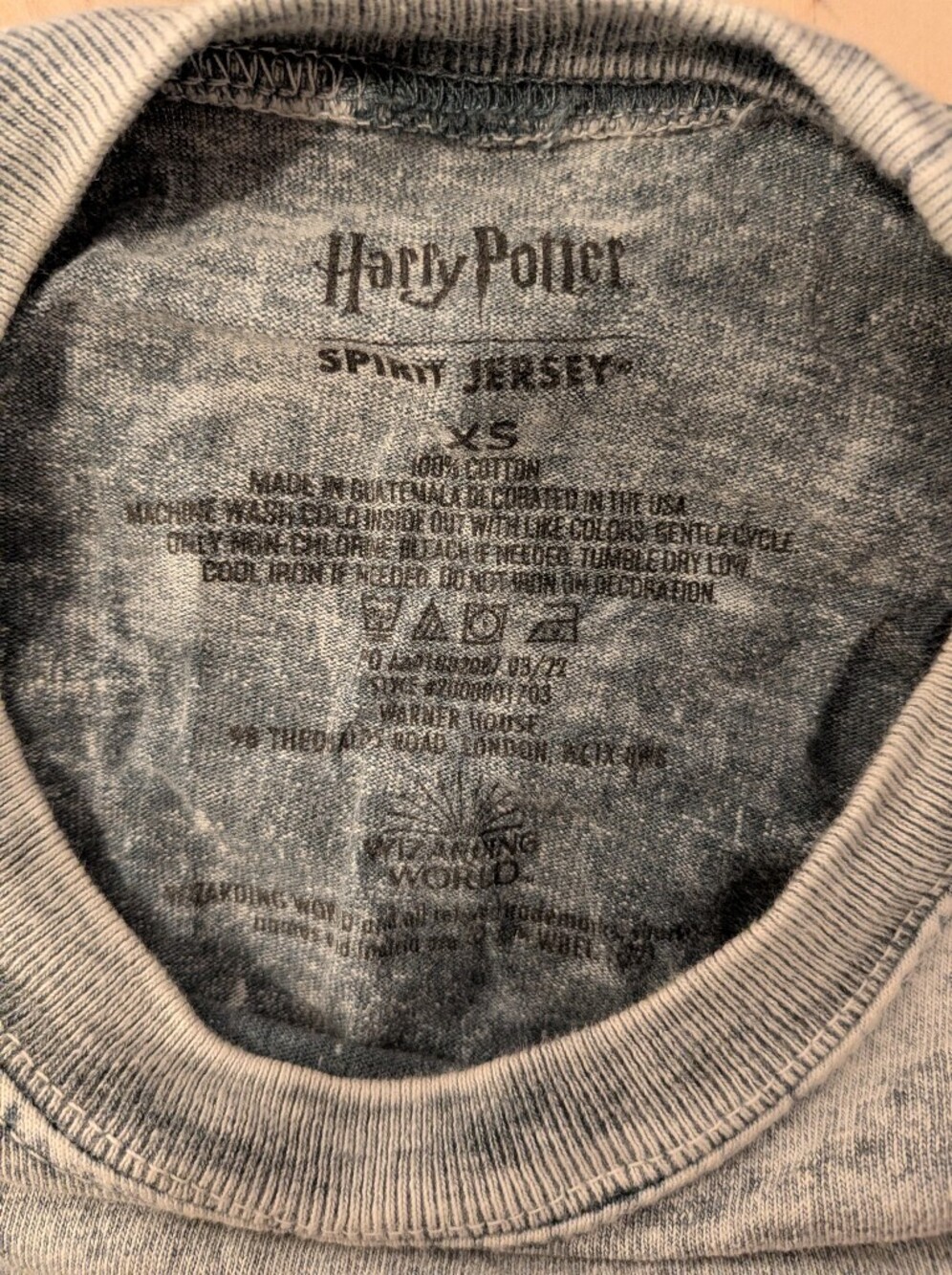 Harry Potter London Spirit Jersey Acid Wash XS - Picture 3 of 6
